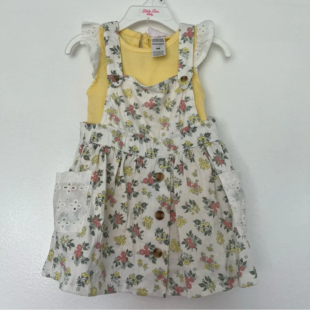 NWT Baby Girl Little Lass 2pc. Floral Dress 18M‎